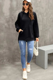Waffle-Knit Long Sleeve Hoodie - Trendsi - Flyclothing LLC