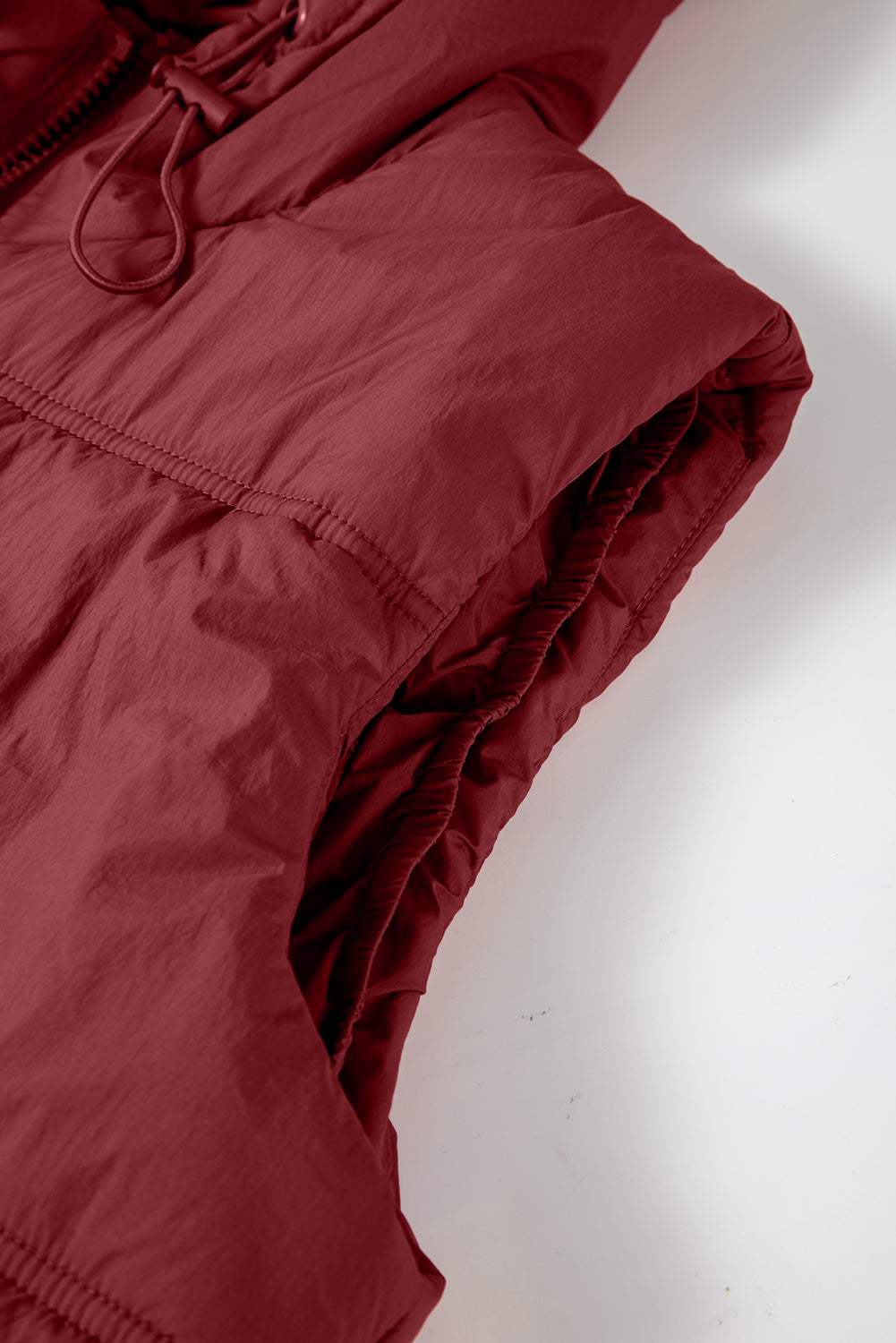 Drawstring Zip Up Hooded Vest Coat - Trendsi - Flyclothing LLC