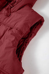 Drawstring Zip Up Hooded Vest Coat - Trendsi - Flyclothing LLC