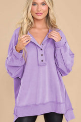 Exposed Seam Long Sleeve Sweatshirt - Trendsi - Flyclothing LLC