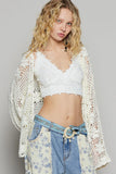 POL Crochet Open-Front Cardigan - Trendsi