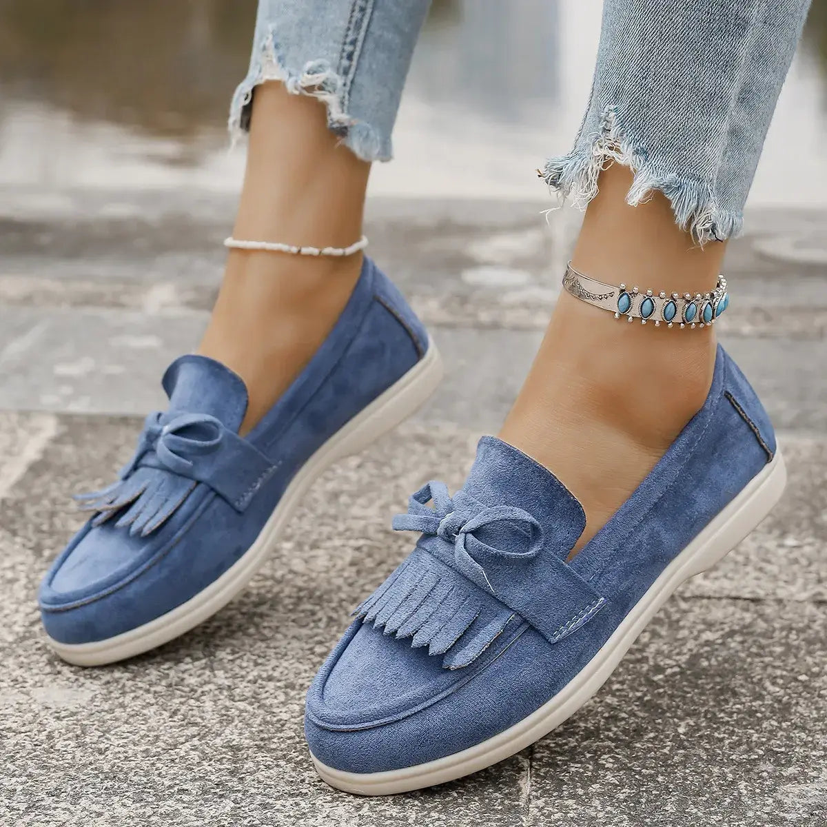 Round Toe Flats Loafers - Trendsi - Flyclothing LLC