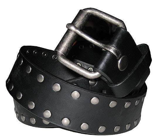 Black Leather Rivet Belt - Anonymous - Flyclothing LLC