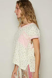 POL Floral V-Neck Short Sleeve T-Shirt - Trendsi