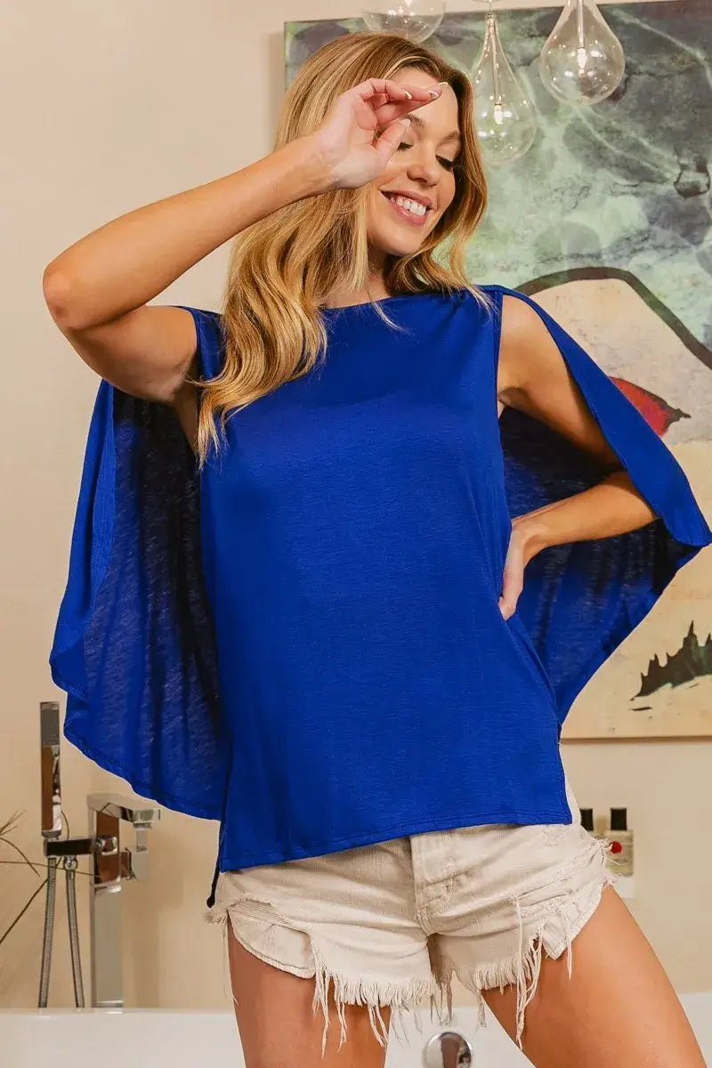 BiBi Fold Over Back Detailed Top - Trendsi - Flyclothing LLC