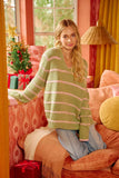 BiBi Striped Long Sleeve Sweater - Trendsi - Flyclothing LLC