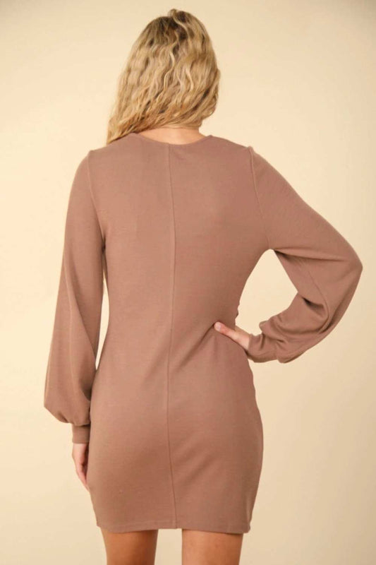 VERY J Ruched Detail Bodycon Mini Dress - Trendsi - Flyclothing LLC