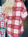 Plaid Button-Down Long Sleeve Shacket - Trendsi - Flyclothing LLC