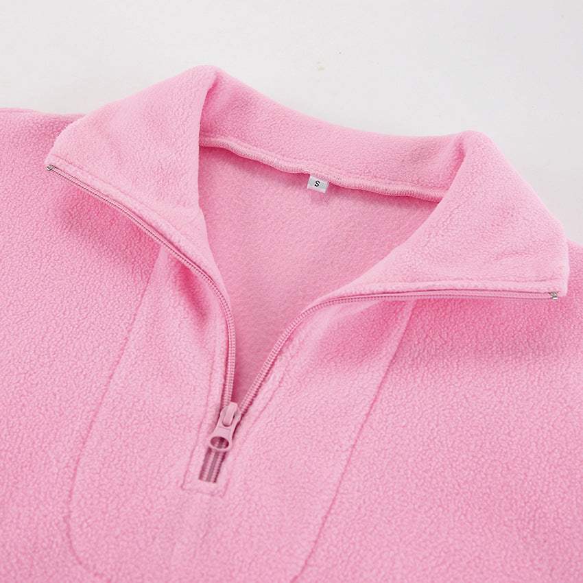 Quarter Zip Long Sleeve Sweatshirt - Trendsi - Flyclothing LLC
