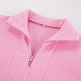Quarter Zip Long Sleeve Sweatshirt - Trendsi - Flyclothing LLC