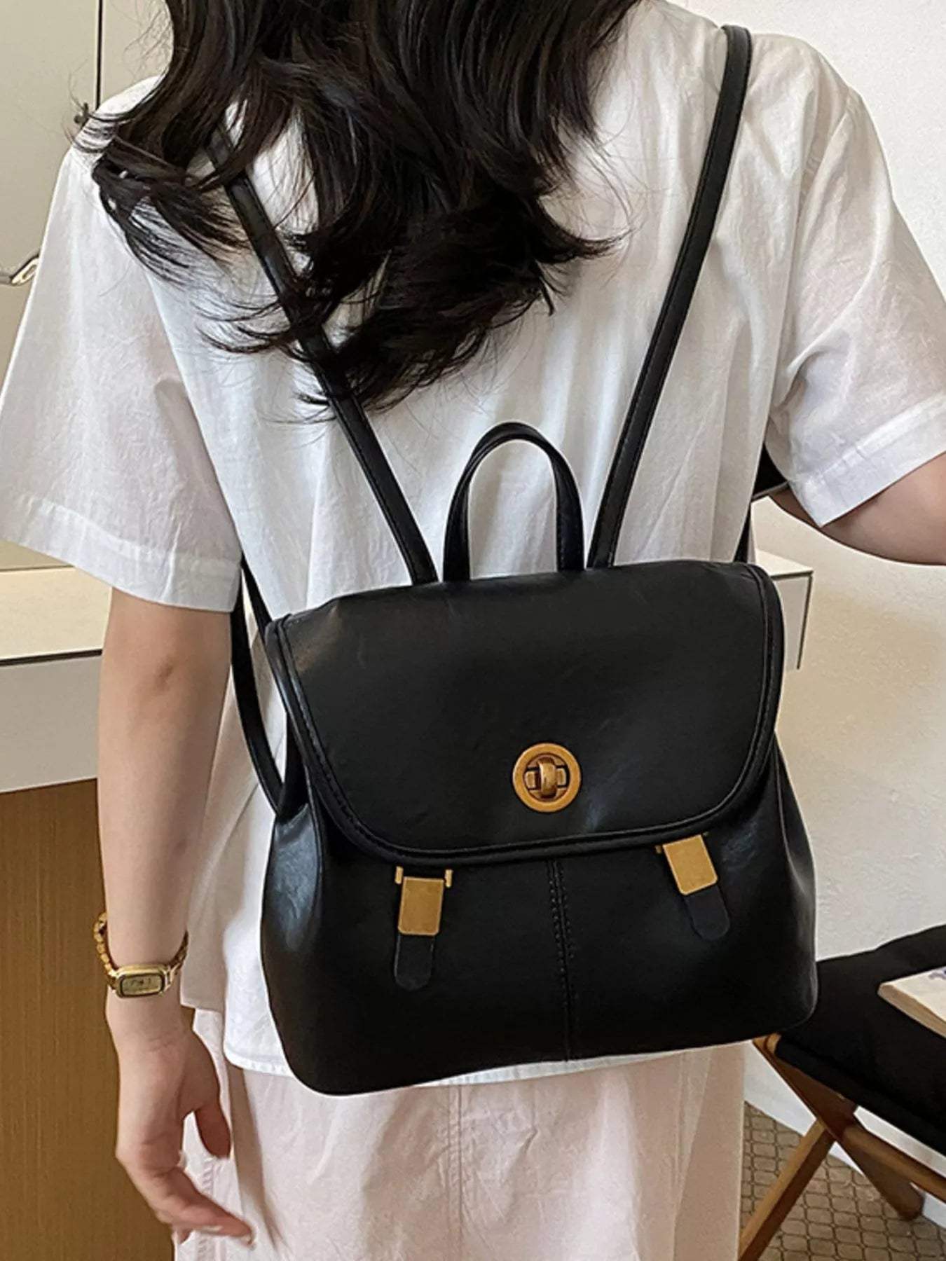 PU Leather Backpack Bag - Trendsi - Flyclothing LLC