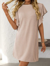 Mandy Ruffled Round Neck Short Sleeve Dress - Trendsi - Flyclothing LLC