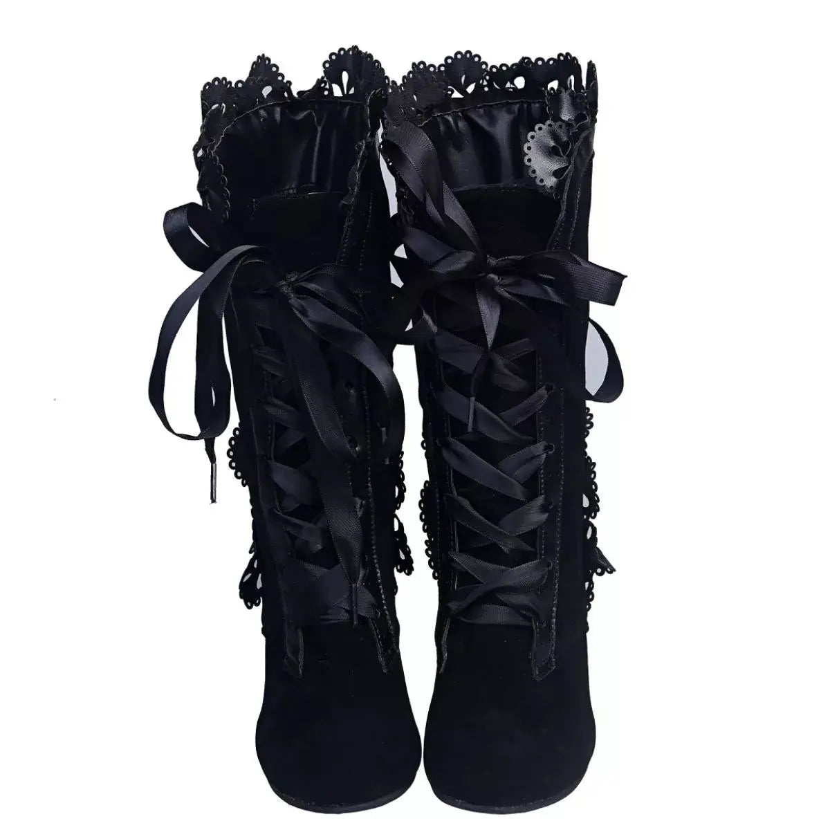 Lace Up Block Heels Boots - Trendsi - Flyclothing LLC