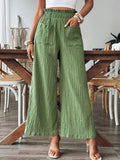 Frill Wide Leg Pants - Trendsi