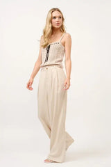And The Why High-Rise Wide Leg Linen Blended Pants - Trendsi - Flyclothing LLC