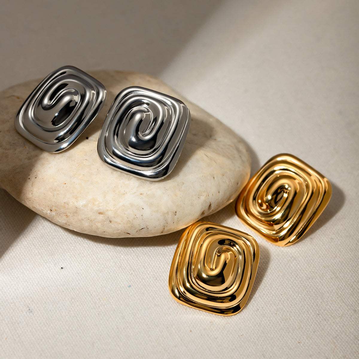 Stainless Steel Stud Earrings - Trendsi - Flyclothing LLC