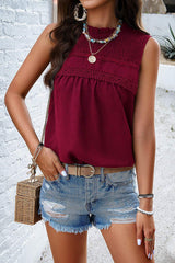 Swiss Dot Round Neck Tank - Trendsi - Flyclothing LLC