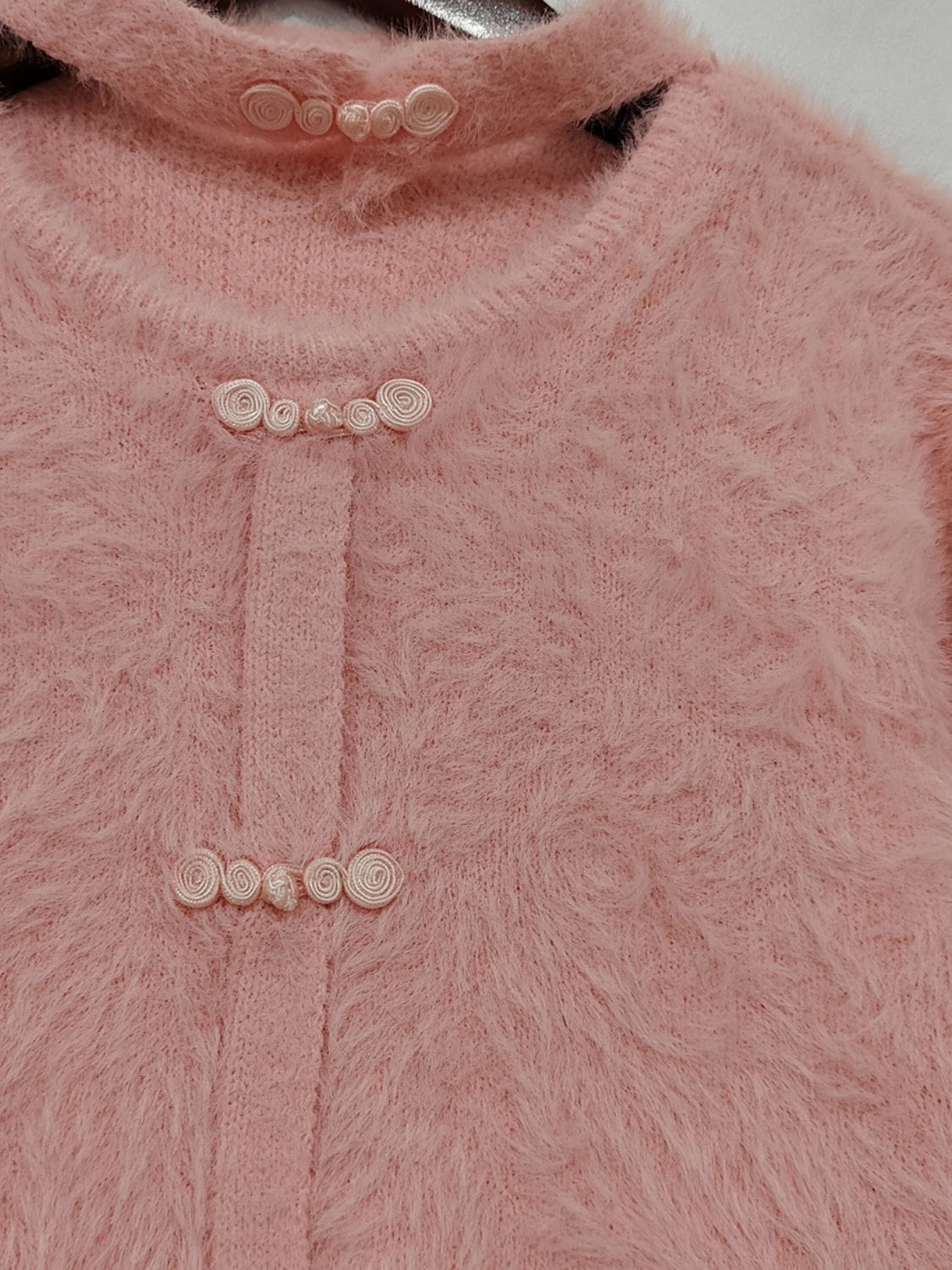 Cutout Knot Button Long Sleeve Cardigan - Trendsi
