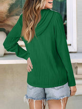 Textured Long Sleeve Hoodie - Trendsi - Flyclothing LLC