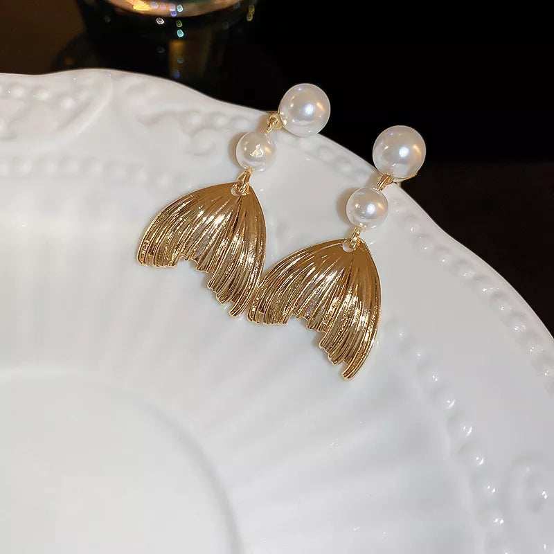 18K Gold-Plated Alloy Geometric Earrings - Trendsi - Flyclothing LLC