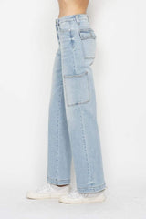 Judy Blue Full Size High Waist Straight Cargo Jeans - Trendsi - Flyclothing LLC