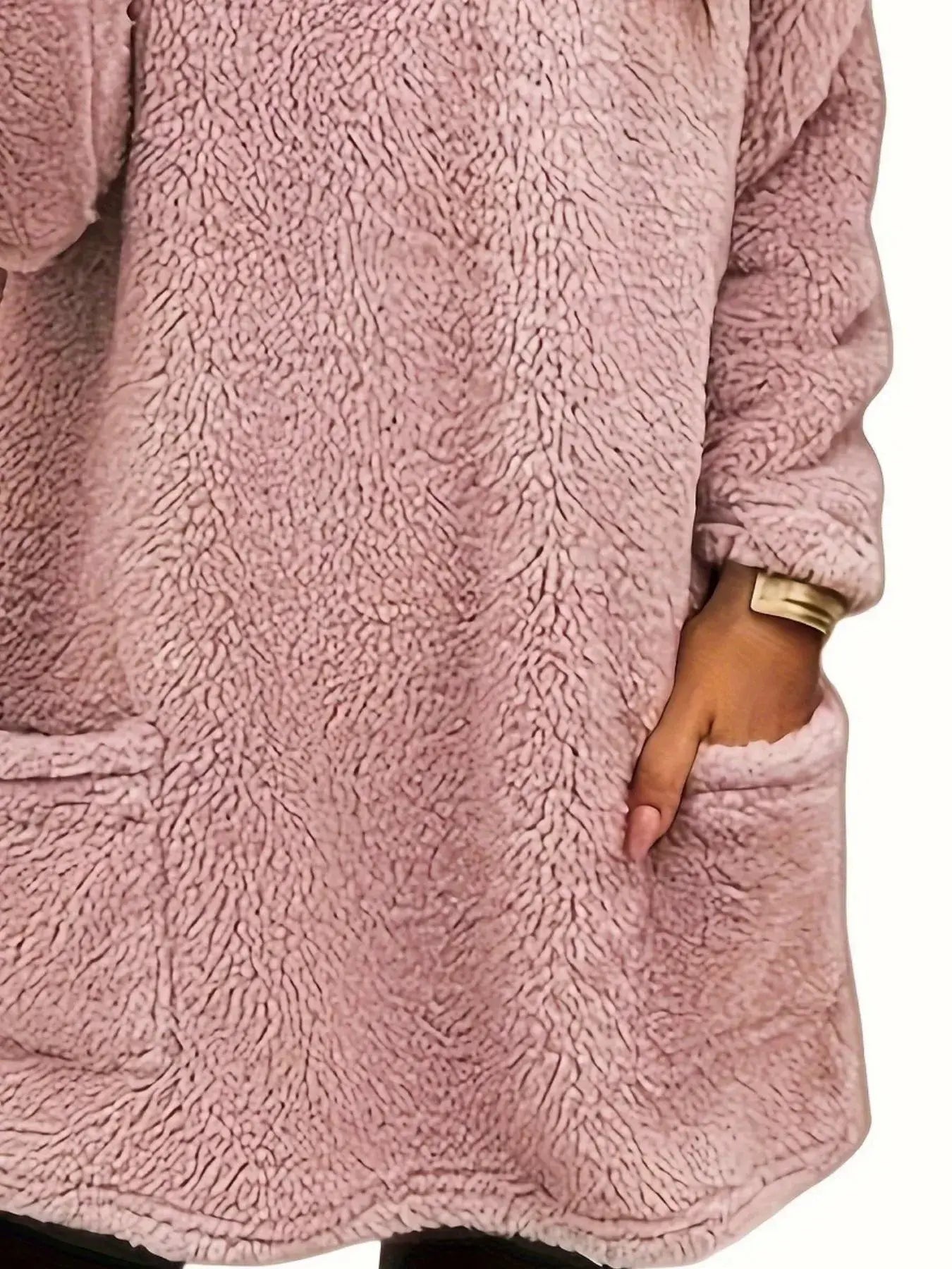 Fleece Long Sleeve Sweatshirt - Trendsi - Flyclothing LLC