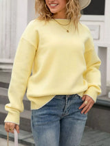 Bow-Back Round Neck Sweater - Trendsi - Flyclothing LLC