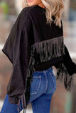 GAME DAY Fringe Long Sleeve Sweatshirt - Trendsi - Flyclothing LLC