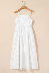 Stripe Square Neck Cami Dress with Pockets - Trendsi - Flyclothing LLC