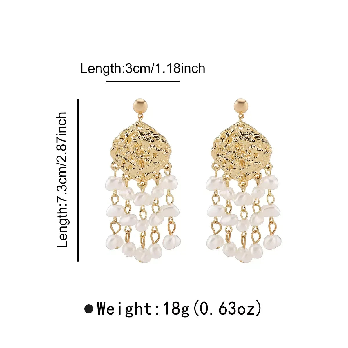 18K Gold-Plated Dangle Earrings - Trendsi - Flyclothing LLC