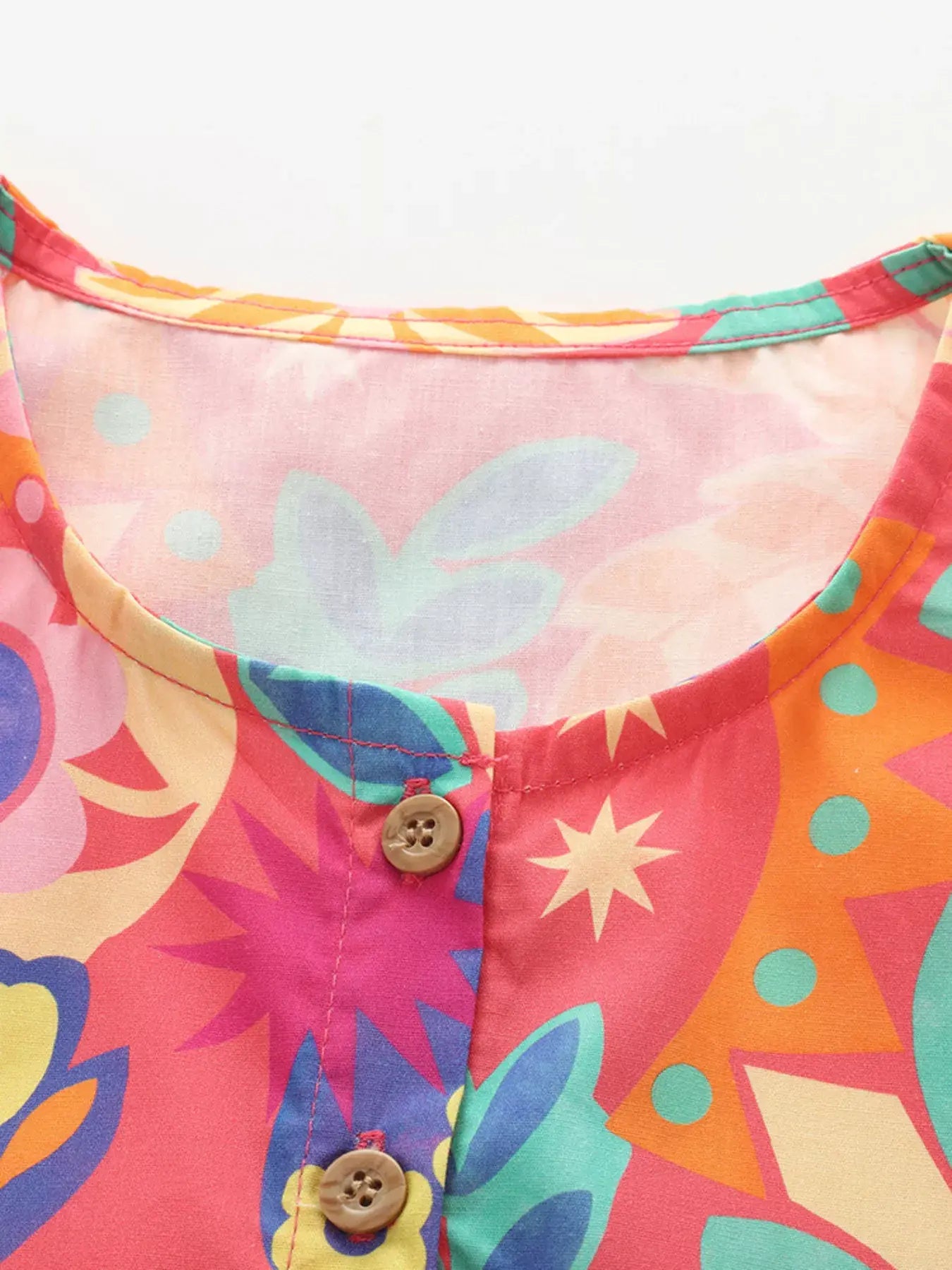 Children's Floral Print Button Detail Casual Dress - Trendsi - Flyclothing LLC
