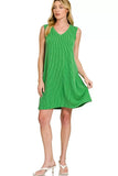 Zenana Raised Rib Sleeveless Mini Dress - Trendsi - Flyclothing LLC