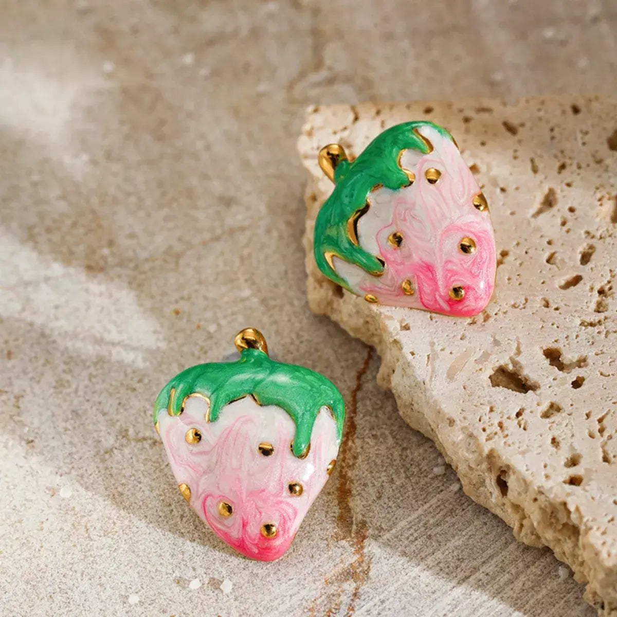 Colorful Strawberry Stud Earrings - Trendsi - Flyclothing LLC