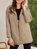 Slit Snap Down Long Sleeve Hooded Jacket - Trendsi - Flyclothing LLC