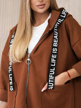 Full Size Hooded Zip-Up Longline Outerwear Plus Size - Trendsi - Flyclothing LLC