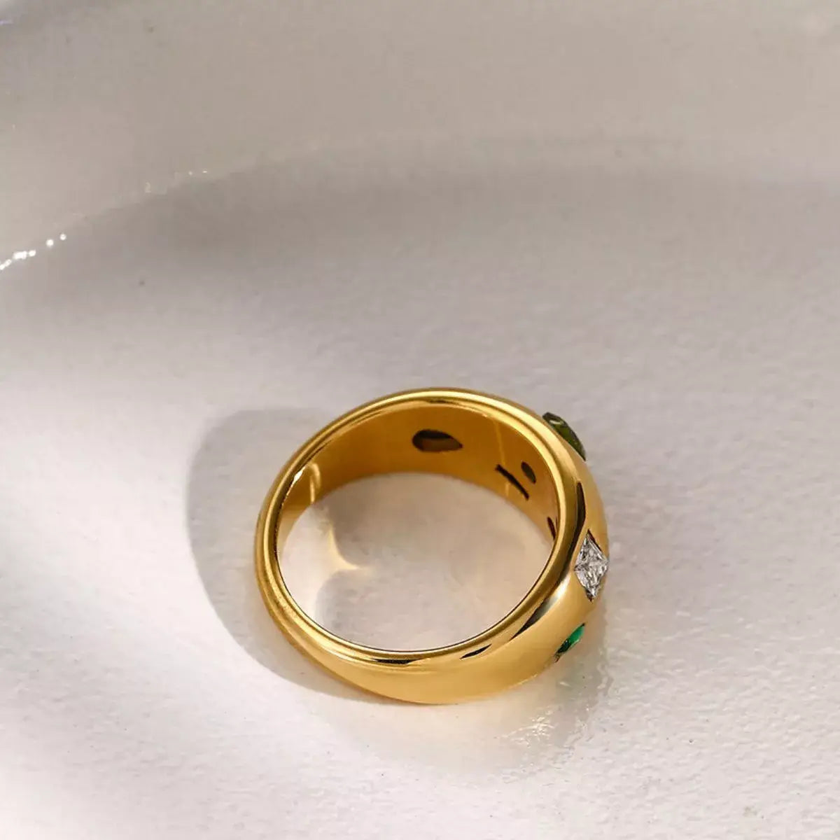 18K Gold-Plated Colorful Zircon Ring - Trendsi - Flyclothing LLC