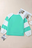 Plus Size Exposed Seam Color Block Long Sleeve Sweatshirt - Trendsi - Flyclothing LLC