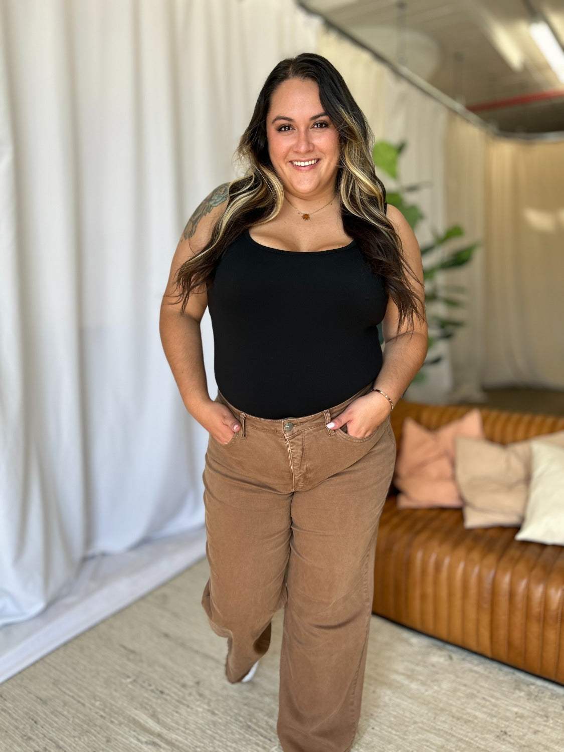 RFM Full Size High Rise Garment Dye Wide Leg Jeans - Trendsi - Flyclothing LLC