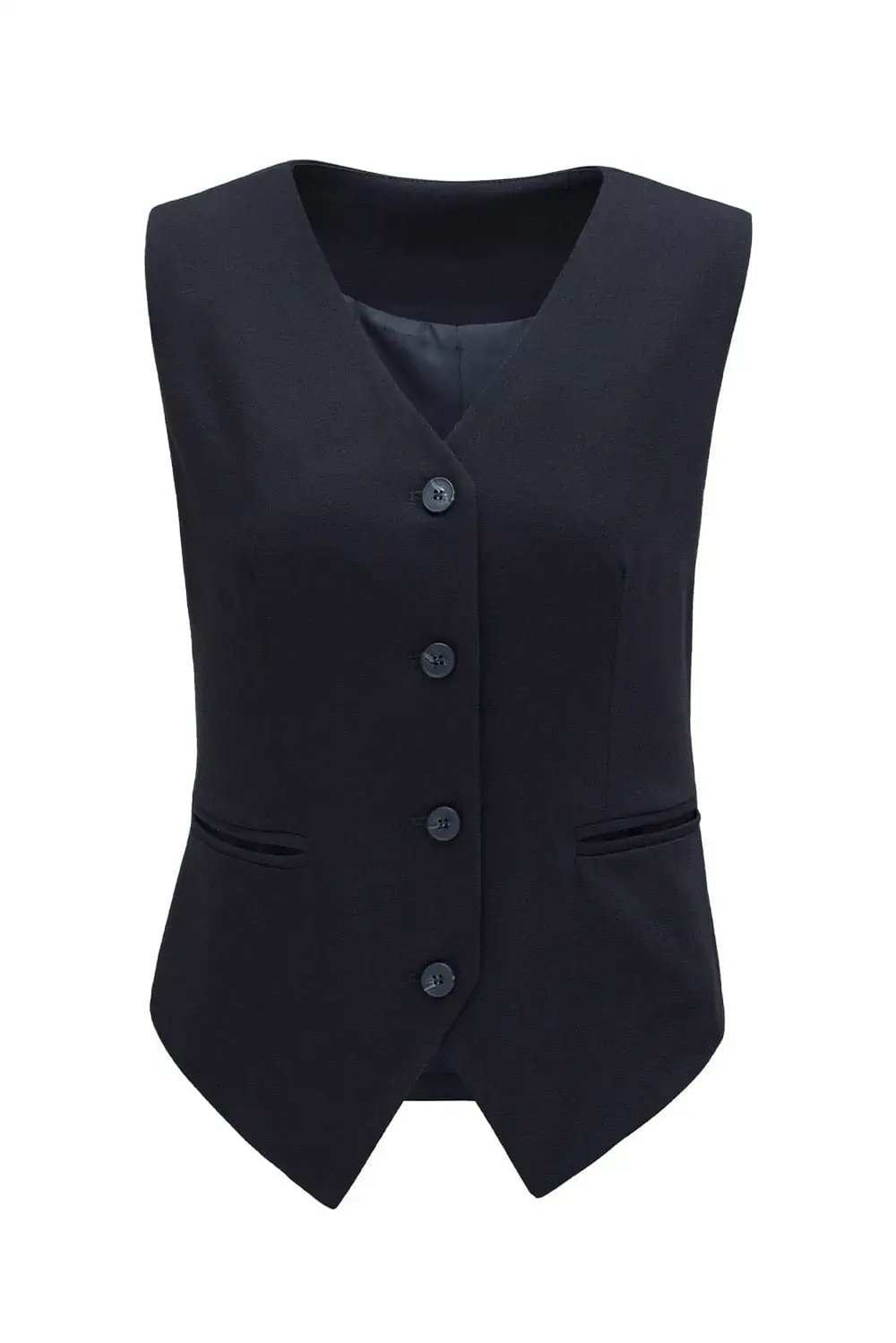 Pocketed Button Up Vest - Trendsi - Flyclothing LLC