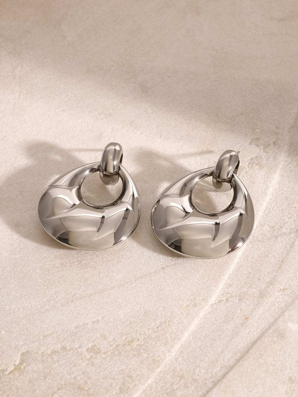 Stainless Steel Teardrop Shape Earrings - Trendsi - Flyclothing LLC