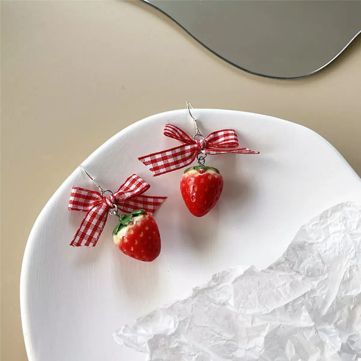 Strawberry Dangle Earrings - Trendsi - Flyclothing LLC