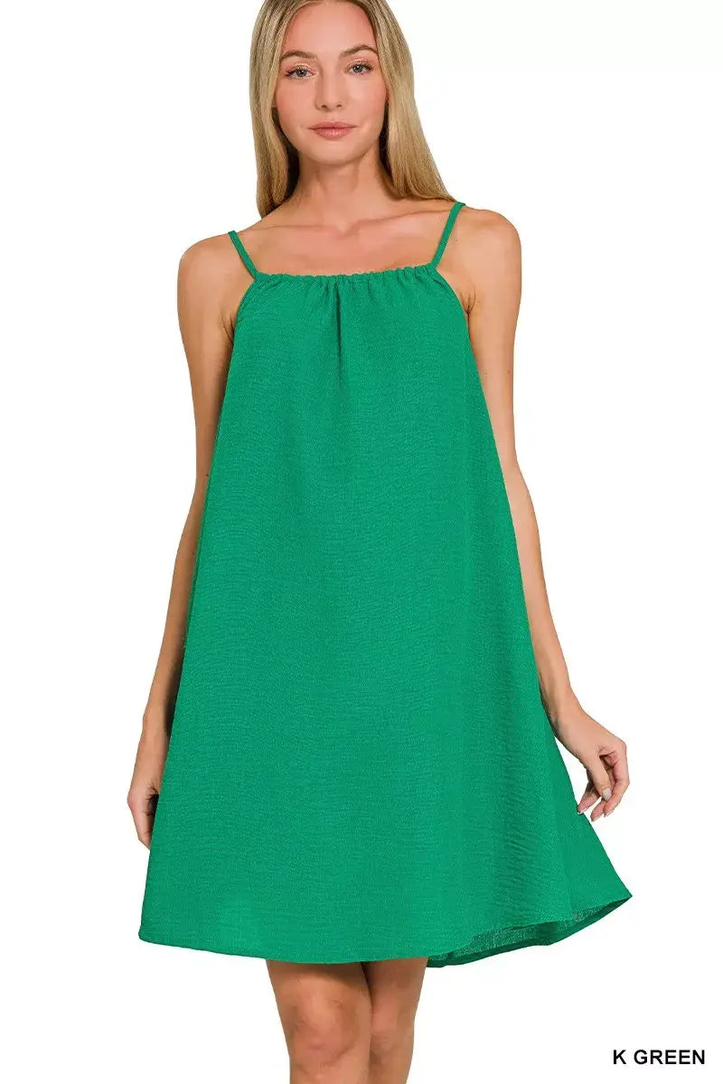 Zenana Woven Airflow Mini Dress - Trendsi - Flyclothing LLC