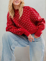 Slit Round Neck Long Sleeve Sweater - Trendsi - Flyclothing LLC