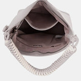 David Jones Woven Handle PU Leather Handbag - Trendsi