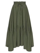 Smocked Waist Band Ruched Layered Skirt - Trendsi - Flyclothing LLC