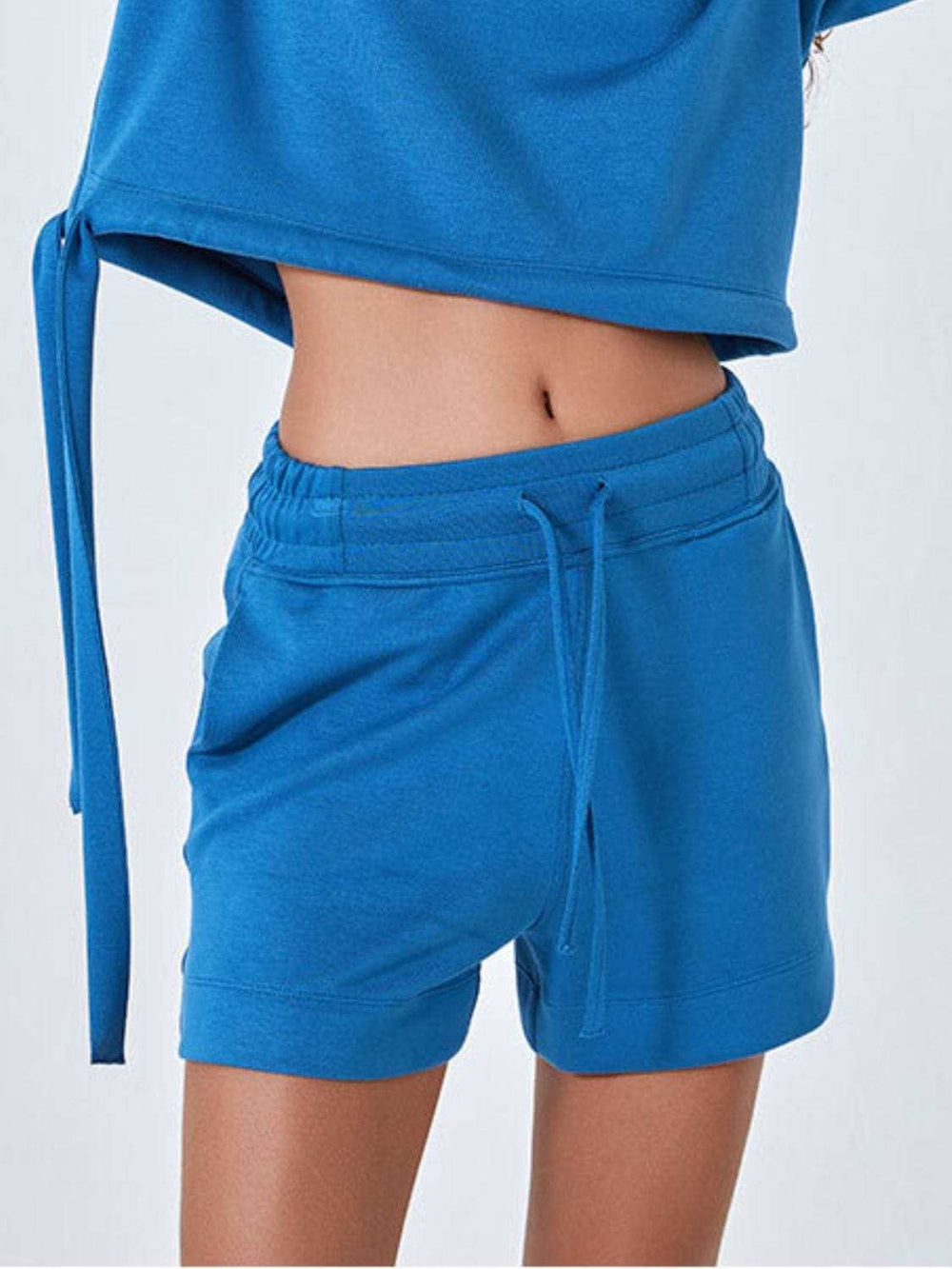 Drawstring Solid Color Shorts with Pockets - Trendsi - Flyclothing LLC