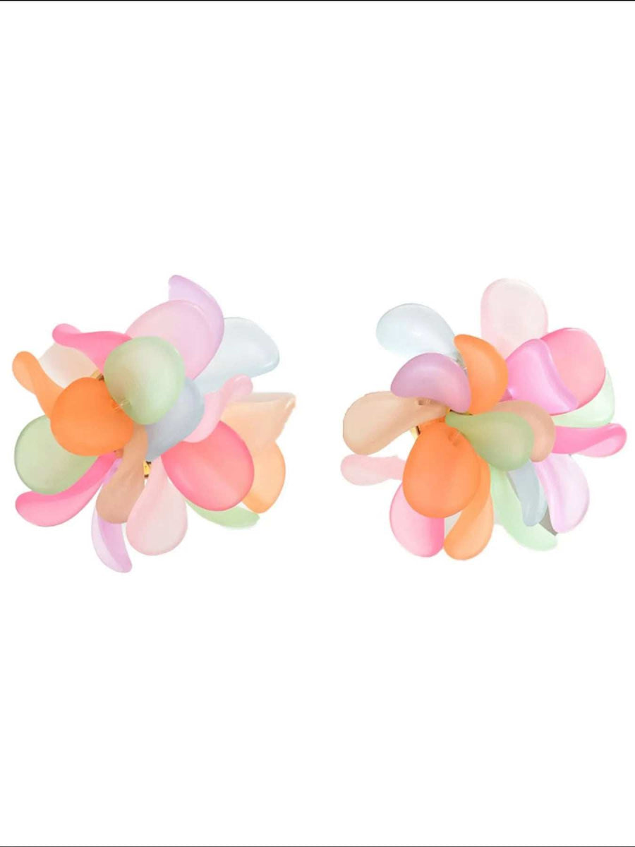 Acrylic Colorful Flower Stud Earrings - Trendsi - Flyclothing LLC