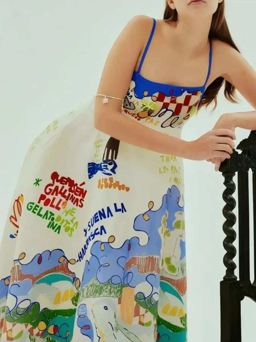 Printed Square Neck Cami Dress - Trendsi - Flyclothing LLC