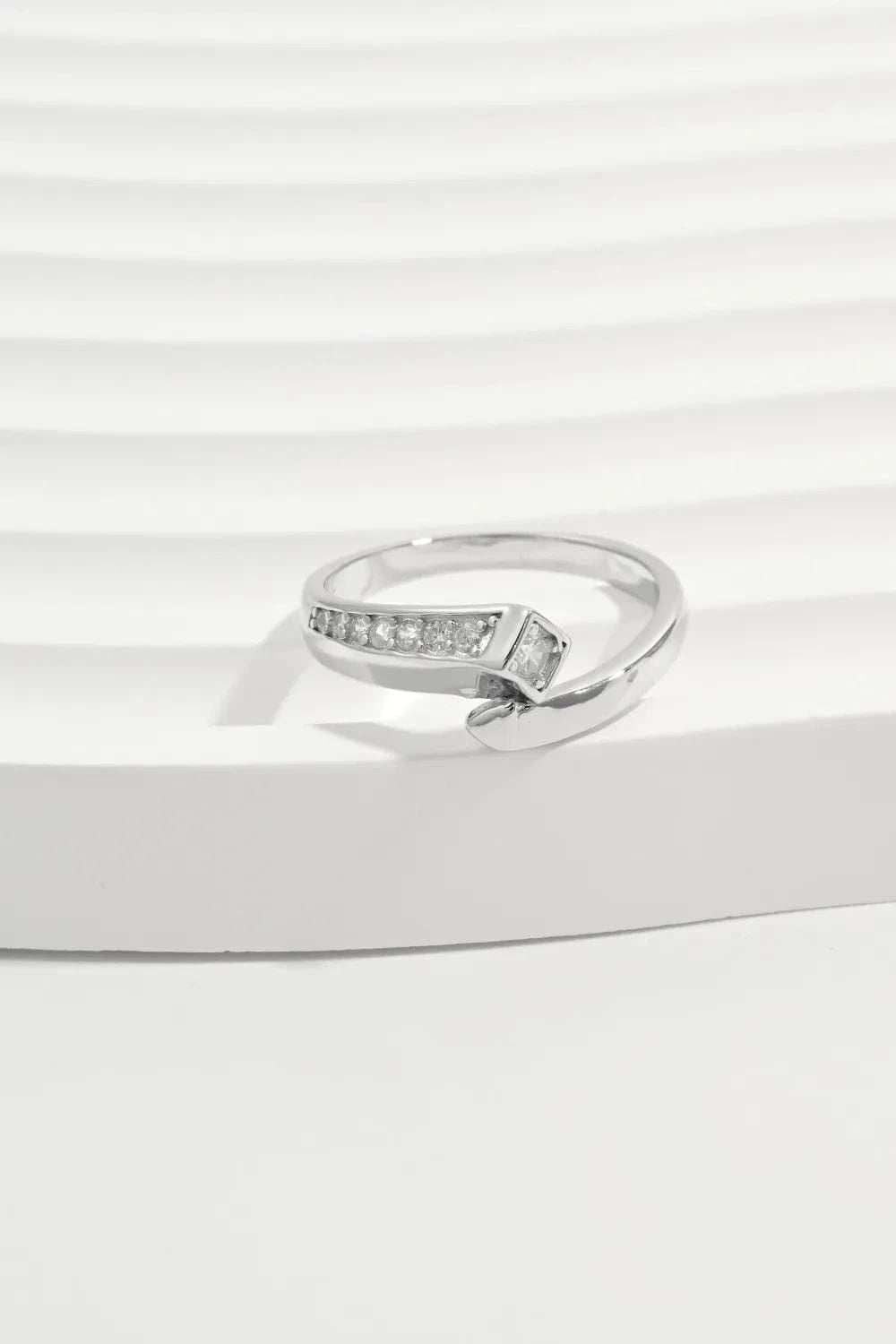 925 Sterling Silver Inlaid Zircon Ring - Trendsi - Flyclothing LLC