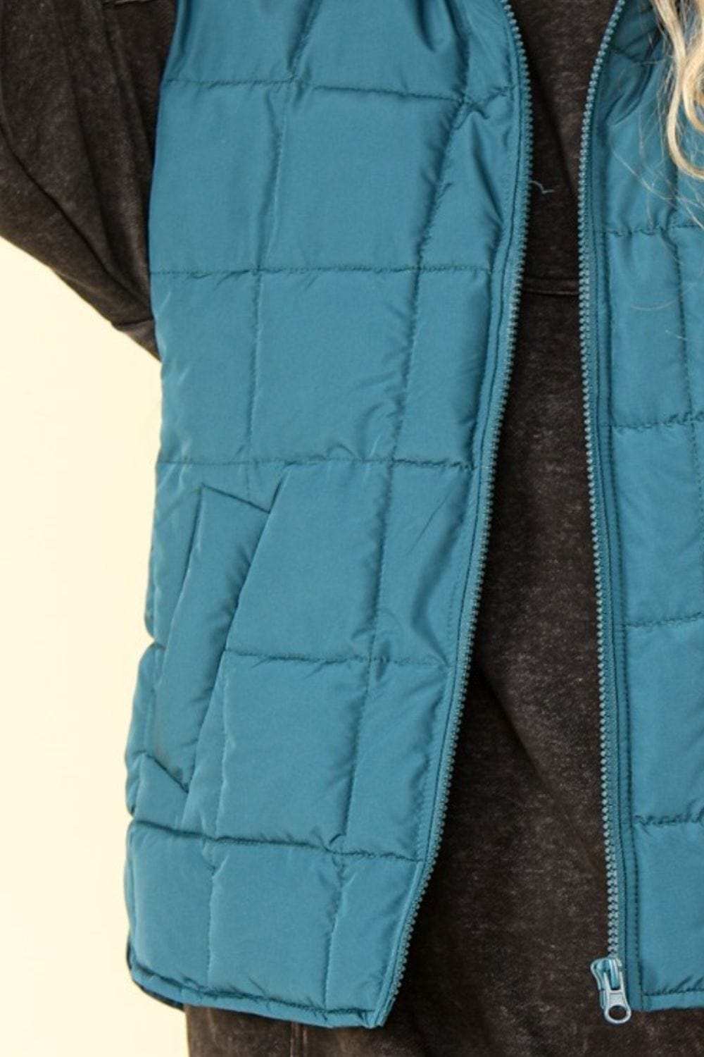 VERY J Zip Up Puffer Padded Warm Vest - Trendsi - Flyclothing LLC
